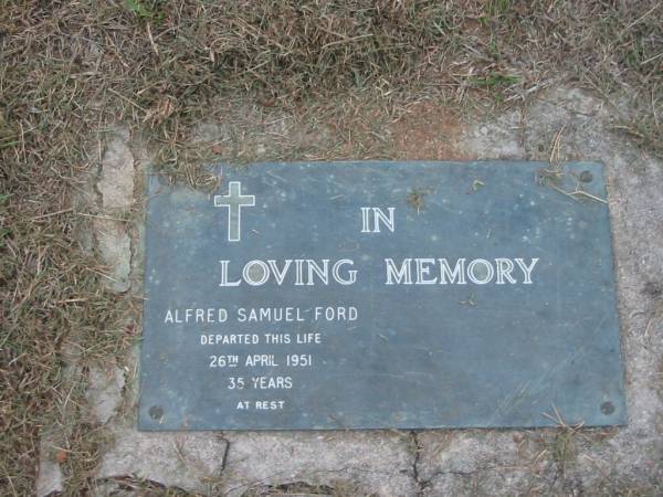 Alfred Samuel FORD  | 26 Apr 1951  | aged 35  |   | The Gap Uniting Church, Brisbane  | 