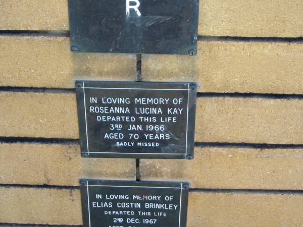 Roseanna Lucina KAY  | 3 Jan 1966  | aged 70  |   | The Gap Uniting Church, Brisbane  | 