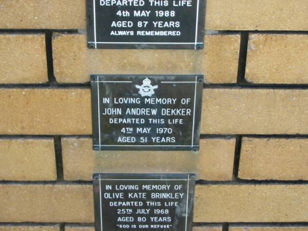 John Andrew DEKKER  | 4 May 1970  | aged 51  |   | The Gap Uniting Church, Brisbane  | 