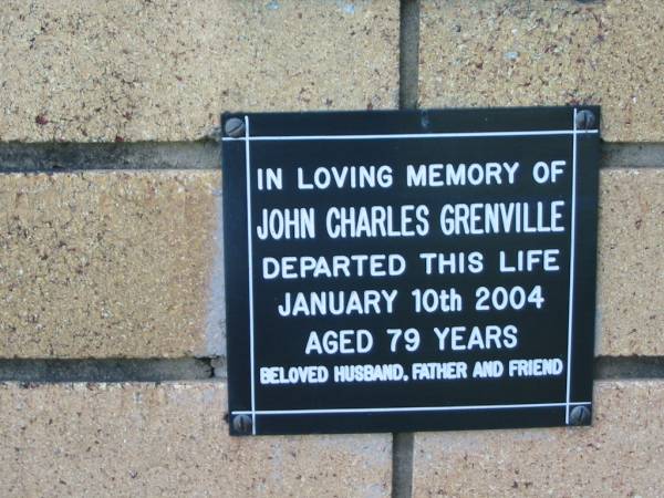 John Charles GRENVILLE  | 10 Jan 2004  | aged 79  |   | The Gap Uniting Church, Brisbane  | 