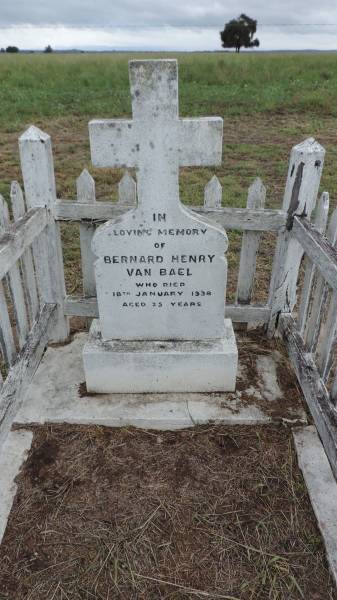Bernard Henry VAN BAEL  | d: 18 Jan 1938, aged 25  | Theodore Pioneer / Old Theodore Cemetery  | 