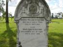George William STRATFORD, born Tiaro 6 May 1879, died 27 Nov 1899; Mary Ann STRATFORD, born Tiaro 6 March 1877, died 15 Aug 1926; Tiaro cemetery, Fraser Coast Region 