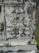 
George DOUGLAS,
died 1 Feb 1886 aged 83 years;
Alexander DOUGLAS,
died 25 Oct 1924 aged 82 years;
Tiaro cemetery, Fraser Coast Region
