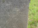 Emily, daughter of John & Mary ELLIS, died ???? 1889; Tiaro cemetery, Fraser Coast Region 