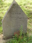 
Ellen,
wife of Hugh Hutchison
died 12 May 1875 aged 19 years;
Tiaro cemetery, Fraser Coast Region
