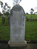 
John MCMULLAN,
died 15 Dec 1891 aged 45 years;
Caroline,
daughter,
died 7 Jan 1891 aged 4 years 6 months;
Emma Ellen,
wife,
died 3 April 1928 aged 79 years;
John Laughlin  MCMULLAN,
died 28 April 1953 aged 72 years;
Tiaro cemetery, Fraser Coast Region
