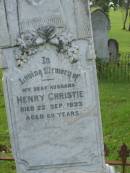 Henry CHRISTIE, died 22 Sept 1923 aged 68 years; Tiaro cemetery, Fraser Coast Region 
