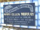 Mary Ellen MURRAY, wife of Colin, died 12 May 1983 aged 72 years; Tiaro cemetery, Fraser Coast Region 
