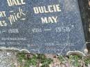 Stewart James (Mick) DALE, 1909 - 1988; Dulcie May DALE, 1911 - 1958; Marion Cochrane DALE. 1868 - 1958; ?? Morgan DALE, 1894 - 1969?; Tiaro cemetery, Fraser Coast Region 