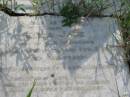 Elizabeth, wife of N. BERTELSEN, died Dec 1900? aged 32 years; Eliza Jane, wife of G.H. MCGREGOR, died New Zealand 2 Feb 1901 aged 33 years; daughters of Mary Jane OLSEN; Tiaro cemetery, Fraser Coast Region 