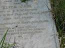 Elizabeth, wife of N. BERTELSEN, died Dec 1900? aged 32 years; Eliza Jane, wife of G.H. MCGREGOR, died New Zealand 2 Feb 1901 aged 33 years; daughters of Mary Jane OLSEN; Tiaro cemetery, Fraser Coast Region 