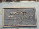 Neils SORRENSEN, 1873 - 19-11-1945; Mary Ann SORRENSEN, 1878 - 11-12-1947; placed by PRYOR family 2005; Tiaro cemetery, Fraser Coast Region 