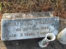 Raymond Phillip VOLLMERHAUSEN, died 30 Jan 1945 aged 3 years 7 months; Tiaro cemetery, Fraser Coast Region 