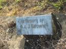 
A. BROWN;
J. BROWN;
Tiaro cemetery, Fraser Coast Region
