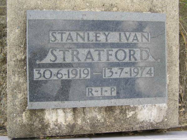 Stanley Ivan STRATFORD,  | 30-6-1919 - 13-7-1974,  | accidentally killed 14 July 1974 aged 55 years;  | Tiaro cemetery, Fraser Coast Region  |   | 
