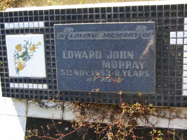 Edward John MURRAY,  | died 5 Nov 1953 aged 8 years;  | Tiaro cemetery, Fraser Coast Region  | 