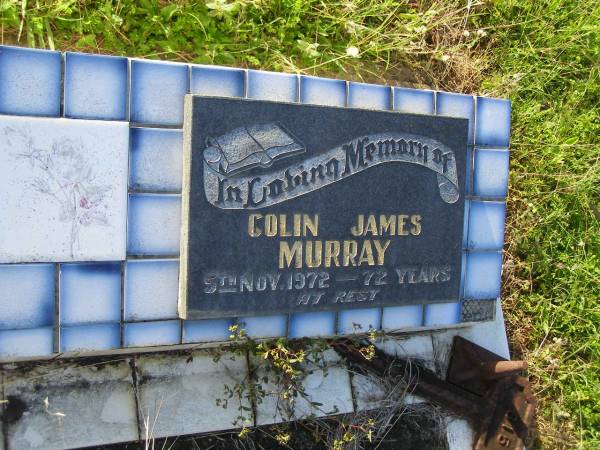 Colin James MURRAY,  | died 5 Nov 1972 aged 72 years;  | Tiaro cemetery, Fraser Coast Region  | 