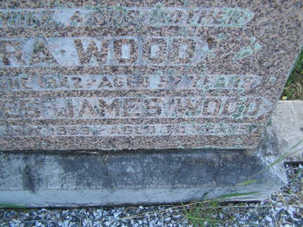 Dora WOOD,  | wife mother,  | died 11 June 1942 aged 57 years;  | Charles James WOOD,  | died 12 July 1959 aged 74? years;  | Tiaro cemetery, Fraser Coast Region  | 