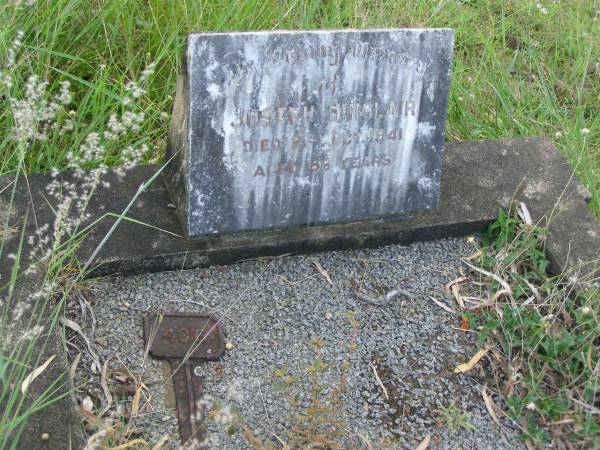 Joseph SINCLAIR,  | died 21 Oct 1941 aged 56 years;  | Tiaro cemetery, Fraser Coast Region  | 