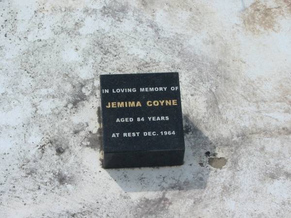 Jemima COYNE,  | died Dec 1964 aged 84 years;  | Tiaro cemetery, Fraser Coast Region  | 