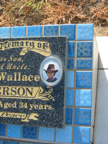 Allan Wallace SANDERSON,  | son brother uncle,  | died 8 Sept 1994 aged 34 years;  | Tiaro cemetery, Fraser Coast Region  | 