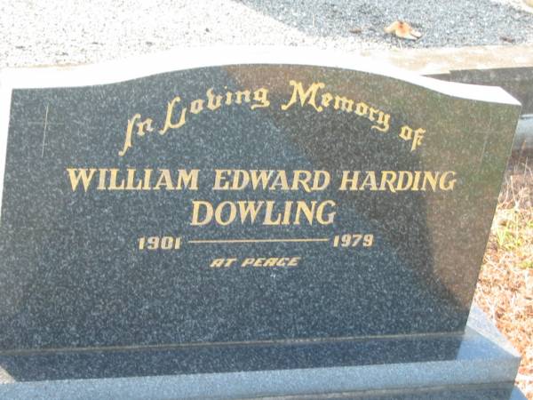 William Edward Harding DOWLING,  | 1901 - 1979;  | Tiaro cemetery, Fraser Coast Region  | 