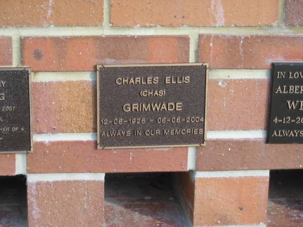 Charles Ellis (Chas) GRIMWADE,  | 12-08-1926 - 06-08-2004;  | Tiaro cemetery, Fraser Coast Region  | 