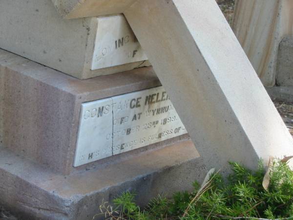 Constance Helen WILLIS died 23 Oct 1899,  | Tingalpa Christ Church (Anglican) cemetery, Brisbane  | 