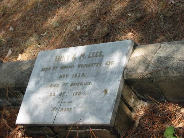 Emily A.M. LEES Nov 1830 - 25 Oct 1904,  | Tingalpa Christ Church (Anglican) cemetery, Brisbane  | 