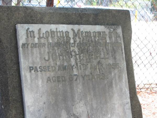 John HAZELL died 11 Aug 1955 aged 67 years,  | Tingalpa Christ Church (Anglican) cemetery, Brisbane  | 