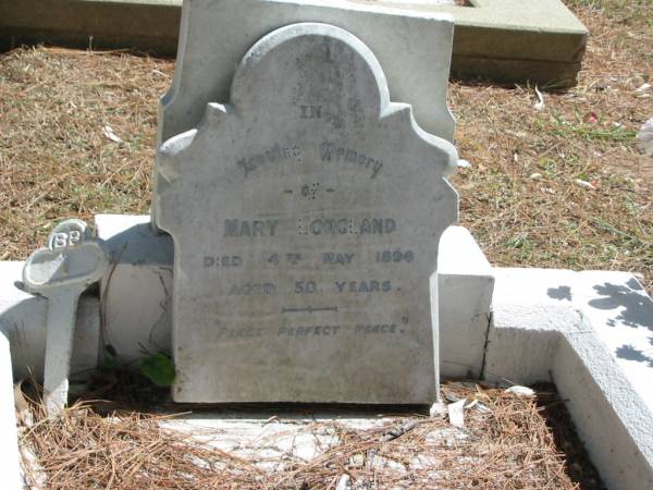 Mary LONGLAND died 4 May 1896 aged 50 years,  | Tingalpa Christ Church (Anglican) cemetery, Brisbane  |   | 