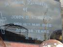 
John B GAINEN
12 May 1962 aged 39
Toogoolawah Cemetery, Esk shire
