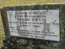 
Sarah OWEN
16 Oct 1937 aged 57
Toogoolawah Cemetery, Esk shire
