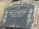 
Rose A CARSELDINE
20 Aug 1973 aged 61
Toogoolawah Cemetery, Esk shire
