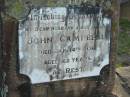 
John CAMPBELL
14 Jan 1936 aged 62
Toogoolawah Cemetery, Esk shire
