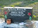 Amelia WING b: Spalding, England 1898 d: Toogoolawah 1963 Toogoolawah Cemetery, Esk shire 