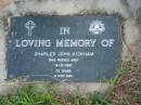 
Charles John KICKHAM,
died 14-10-1997 aged 73 years;
Toogoolawah Cemetery, Esk shire

