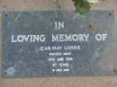 Jean May GORRIE 14 Jun 1983 aged 67 Toogoolawah Cemetery, Esk shire 