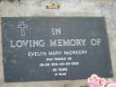 
Evelyn Mary McCREERY
b: 8 Aug 1913,d: 4 Sep 2002 Aged 89
Toogoolawah Cemetery, Esk shire
