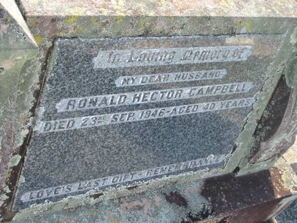 Ronald Hector CAMPBELL  | 23 SEP 1946 aged 40  | Toogoolawah Cemetery, Esk shire  | 