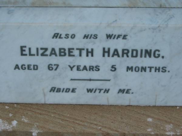 Elizabeth HARDING  | aged 67 years 5 months  | Toogoolawah Cemetery, Esk shire  | 