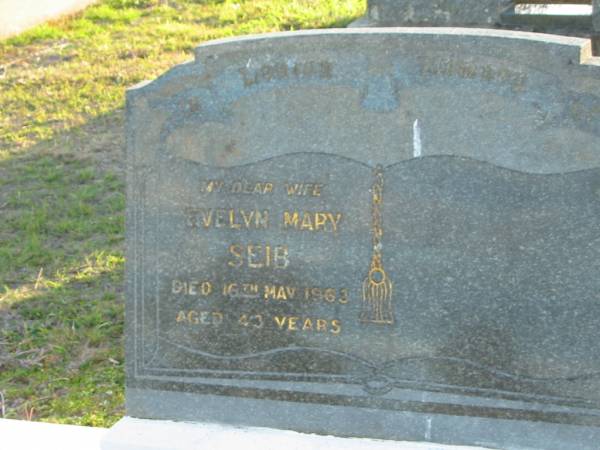 Evelyn Mary SEIB  | 16 May 1963 aged 43  | Toogoolawah Cemetery, Esk shire  | 