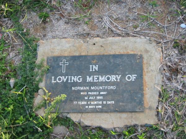 Norman MOUNTFORD  | 1 Jul 1995 aged 77 years 4 months 15 days  | Toogoolawah Cemetery, Esk shire  | 