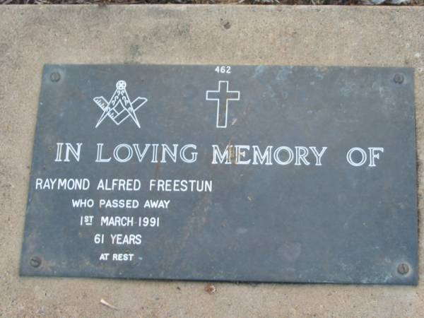 Raymond Alfred FREESTUN  | 1 Mar 1991 aged 61  | Toogoolawah Cemetery, Esk shire  | 