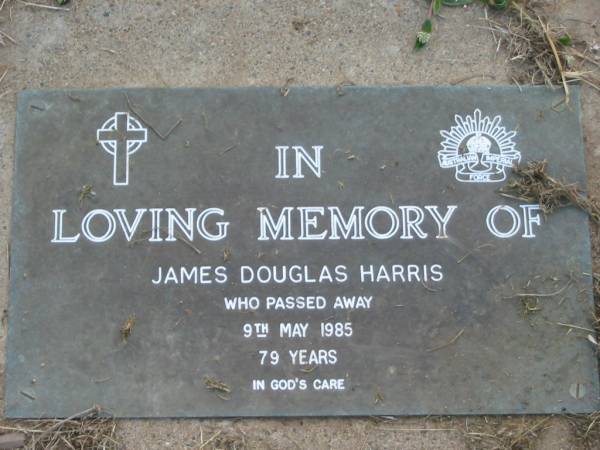 James Douglas HARRIS  | 9 May 1985 aged 79  | Toogoolawah Cemetery, Esk shire  | 