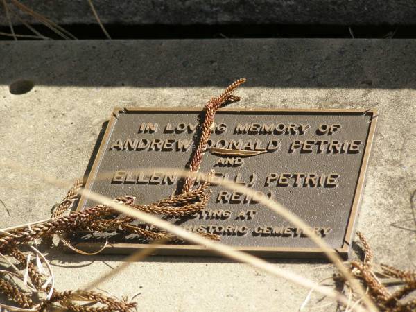 Andrew Donald PETRIE  |   | Ellen (Nell) PETRIE (ne REID)  |   | Brisbane General Cemetery (Toowong)  | 
