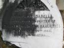 Catherine Isabella, daughter of Richard & Mary Ann HARGRAVES, died 26 March 1885 aged 4 months; Upper Coomera cemetery, City of Gold Coast 