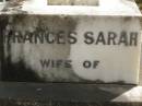 
Frances Sarah,
wife of Septimus BIRLEY,
died 24 Aug 1890 aged 36 years;
John Shepherd,
youngest son,
died 11 Feb 1892 aged 9 years;
Upper Coomera cemetery, City of Gold Coast
