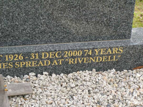 Benjamin Freeman (Benny) BRYANT,  | 25 Aug 1982 - 16 May 2004 aged 21 years;  | Margaret Joyce FREEMAN,  | grandma,  | 26 Oct 1926 - 31 Dec 2000 aged 74 years,  | ashes at Rivendell;  | Upper Coomera cemetery, City of Gold Coast  | 