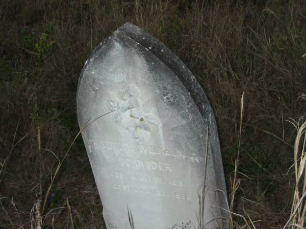 Friedrich Wilhelm H SCHRODER  | geb Jan 21 1831  | gest Juni 21 1903  |   | Vernor German Baptist Cemetery, Esk Shire  | 